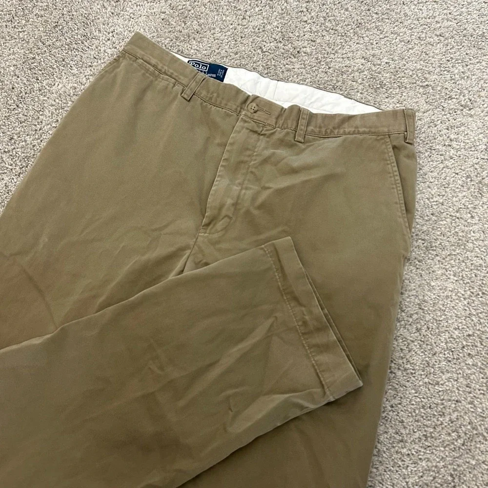 Polo Ralph Lauren Classic Polo Chino Pants 36x36 Fits 36X34 Brown Khaki Straight